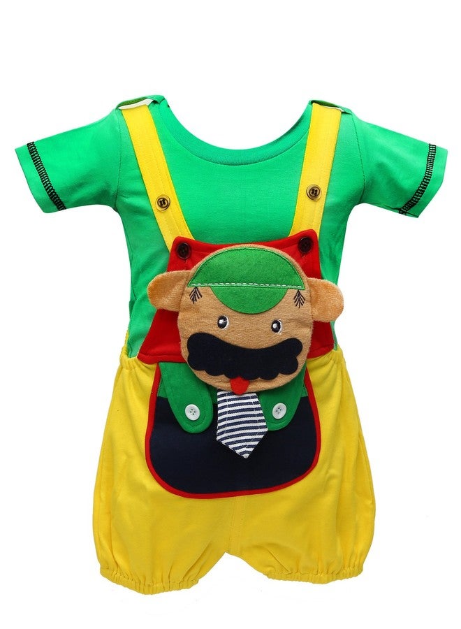Balloons Unisex Baby Romper Cotton-Dungaree Set (0 Months to 6 Months) Green - Image 1