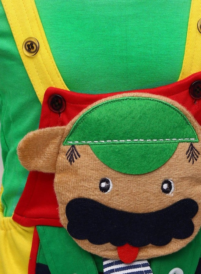 Balloons Unisex Baby Romper Cotton-Dungaree Set (0 Months to 6 Months) Green - Image 4