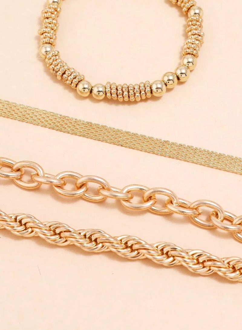 Minimalist Chain Bracelet Set - 4pcs  - Image 4
