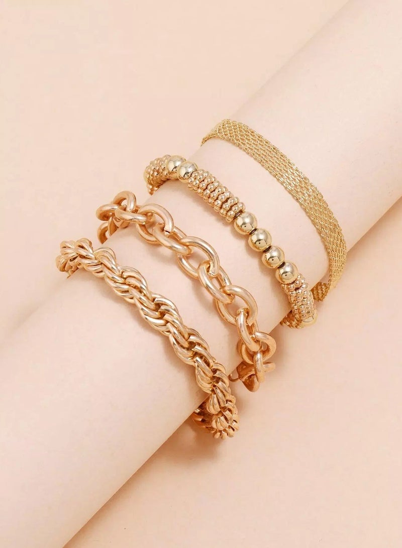 Minimalist Chain Bracelet Set - 4pcs  - Image 2
