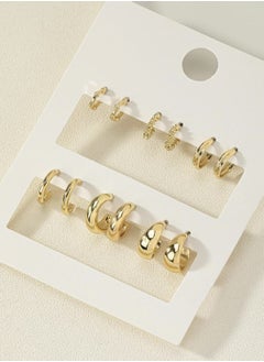 YUCCA Fashion Coil Hoop Earrings Zinc Alloy Spring Design for Women Daily Decoration 6 Pairs/Set  - Image 3