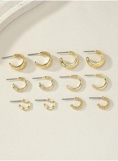 YUCCA Fashion Coil Hoop Earrings Zinc Alloy Spring Design for Women Daily Decoration 6 Pairs/Set  - Image 5