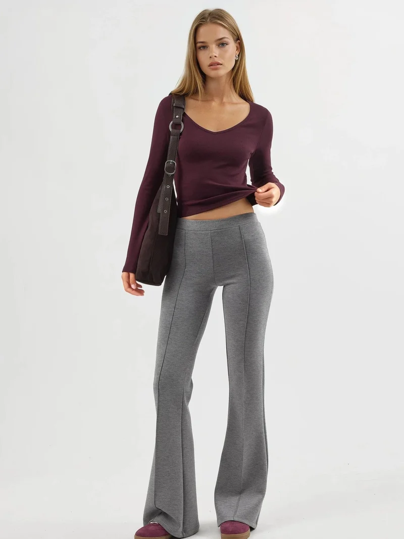 Busem BUSEM Ribbed Elastic Flare Pants