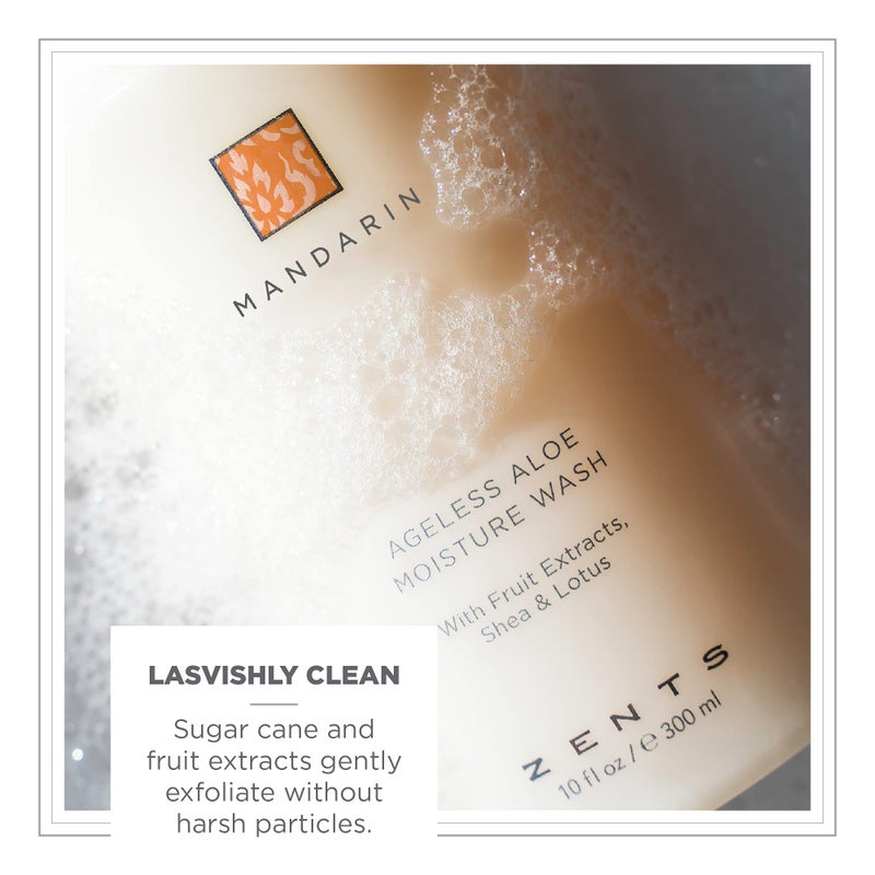 Zents Hand & Body Wash (Mandarin Fragrance) | Hydrating Anti-Aging Cleanser with Organic Shea Butter & Aloe for Dry Skin | Gentle & Nourishing | 10 fl oz - Image 3