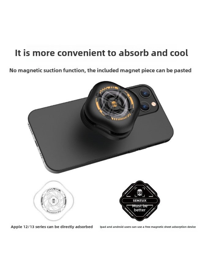 Mobile Phone Radiator Magnetic Semiconductor Refrigeration Wireless Mute Live Game Cooling Artifact For Apple Android-Product Color:Ice Black (white Box) - Image 2