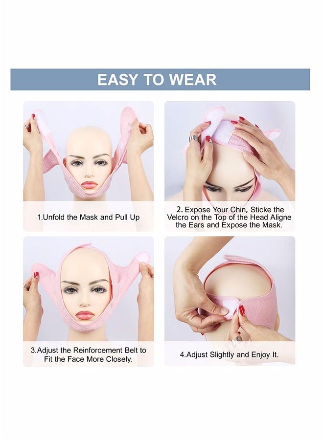 SYOSI Double Chin Reducer, Face Slimming Strap, V Line Lifting Mask Chin Strap for Women and Men, Anti-Wrinkle Face Mask for Double Chin and Face Skin - Image 5