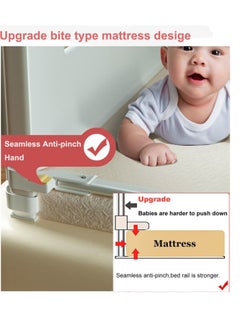 MIXDE 1-Piece Height Adjustable Toddler Bed Rail Guard Anti Fall Baby Bed Rail Guard Breathable Mesh with Dual Lockable Buckle 200CM  - Image 3