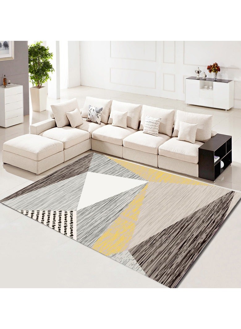 سجادة عالية الجودة بتصميم بسيط مع خطوط من ألياف البوليستر (سجادة فقط)