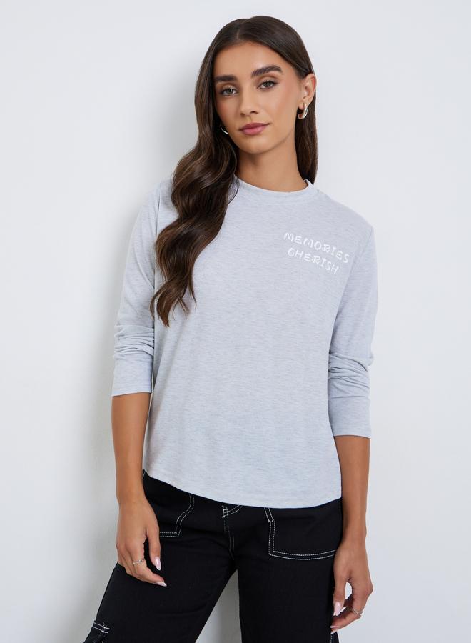 Styli Women Slogan Print Regular Fit T-Shirt - Image 3