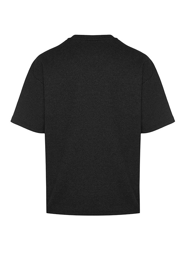trendyol - Black Oversize Crew Neck Short Sleeve T-shirt TMNSS22TS00049 - Image 1