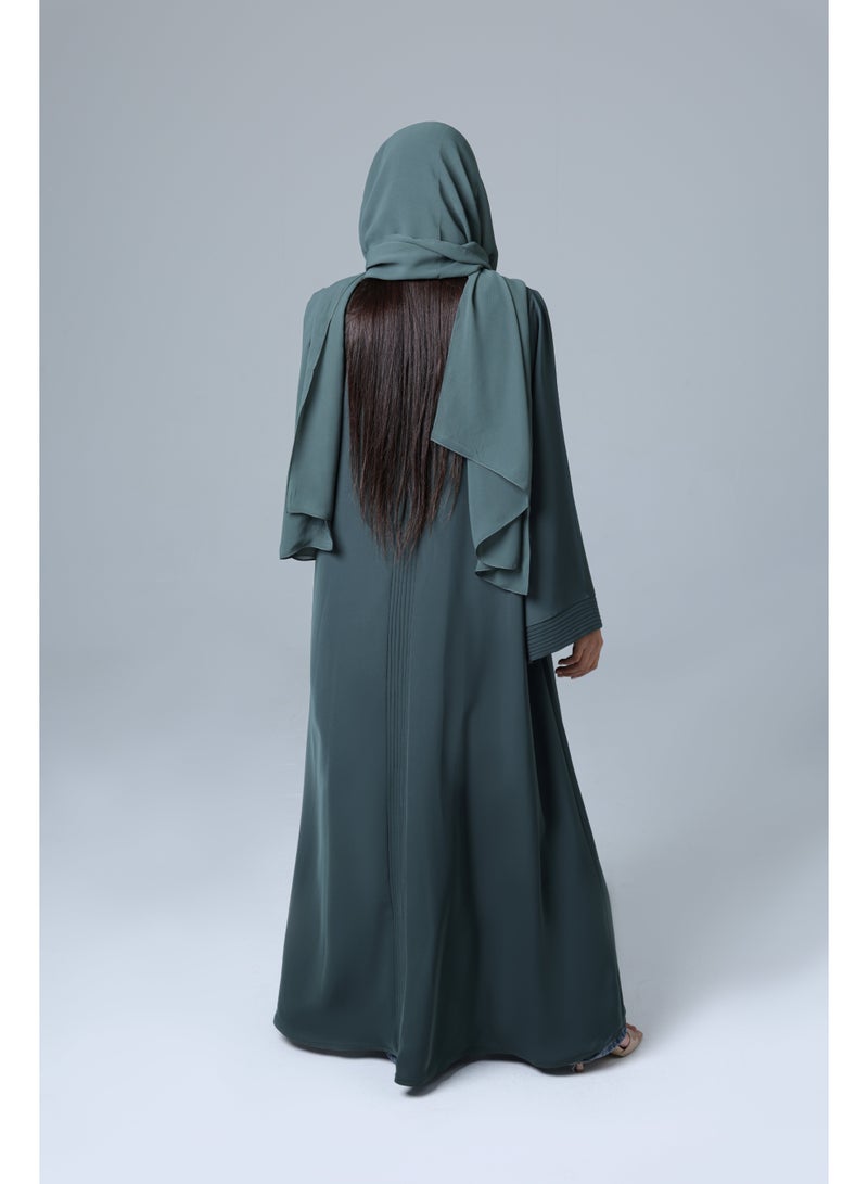 IKKXA Casual Plain Open Design Abaya - Image 3