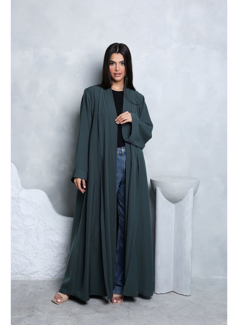 IKKXA Casual Plain Open Design Abaya - Image 1