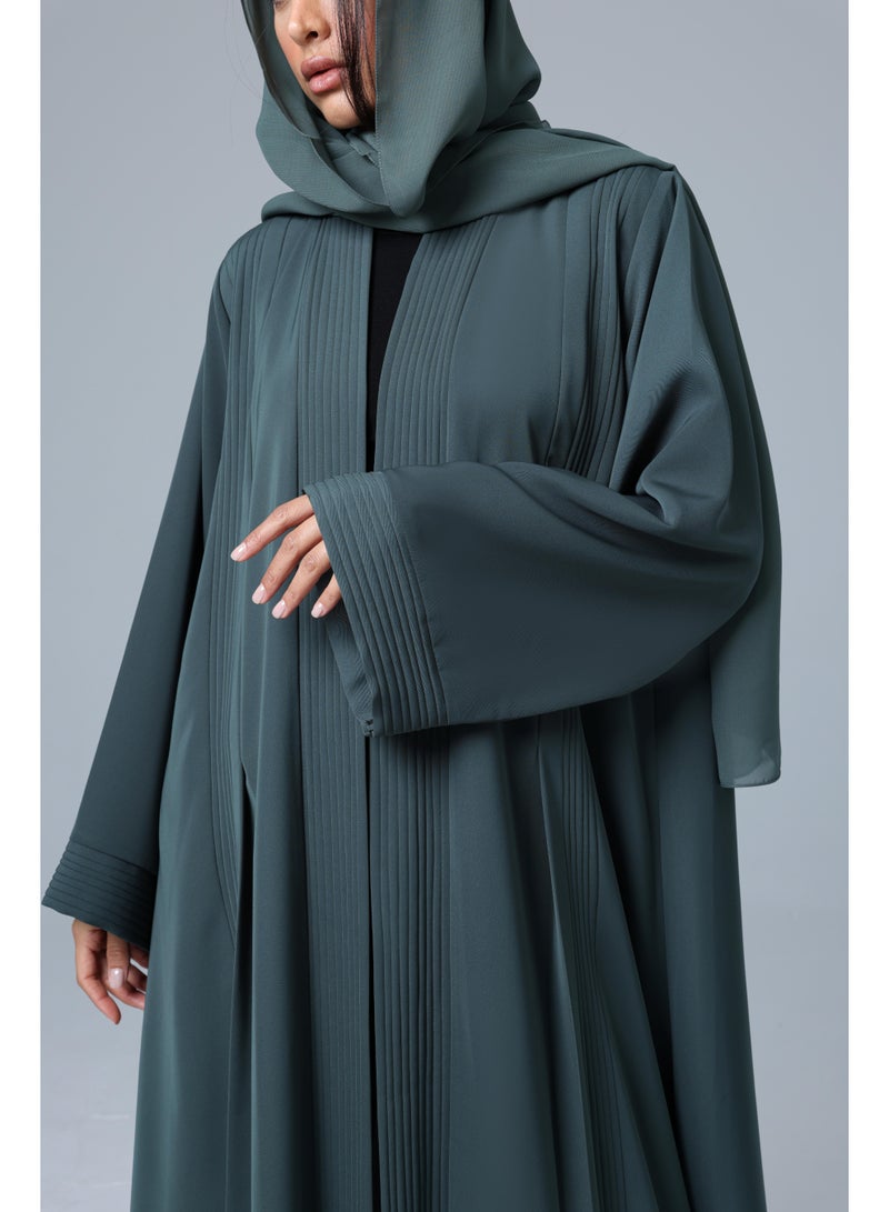 IKKXA Casual Plain Open Design Abaya - Image 2