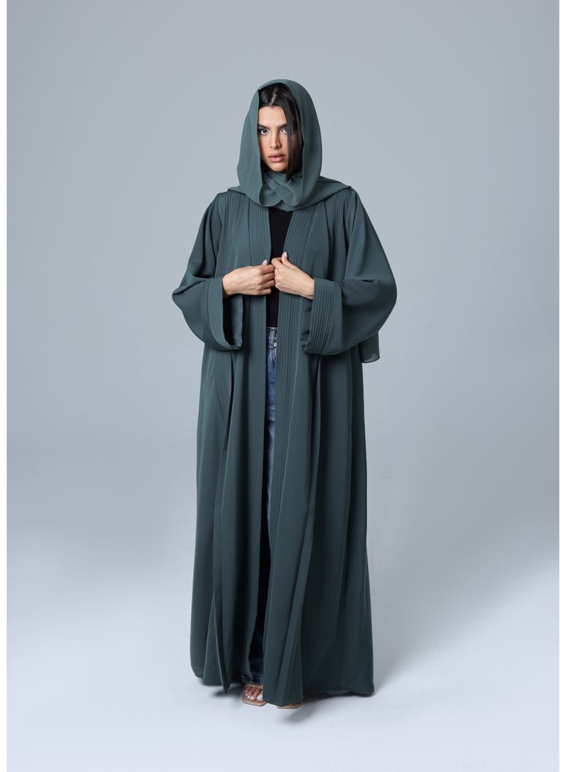 IKKXA Casual Plain Open Design Abaya - Image 4