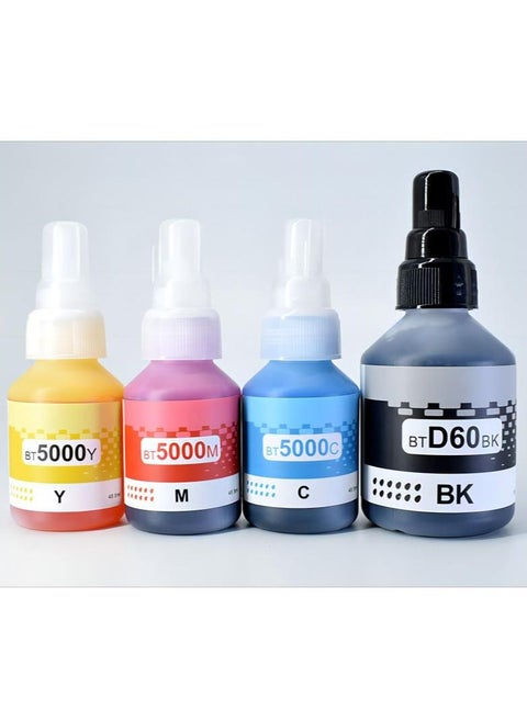 Ink BTD60 BT5000 for Brother Pack of 4 Black Cyan Magenta Yellow for DCP - T300 T510W T710W MFC - T810W T910DW HL - T4000DW DCP - T310W T510W T710W MFC - T810W T910DW T4500DW DCP-T300