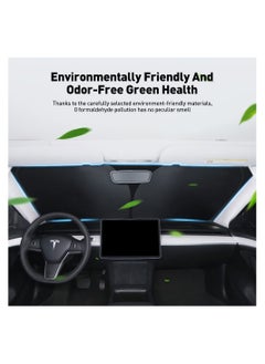 SYOSI 8PCS Sunshade Set for Tesla Model Y, Full Range Whole Vehicle Windows Sun Shade Kit, Front & Rear Windshield Triangular & Side Windows Shade Foldable Insulation Cover for Model Y Accessories 2019-2023  - Image 4