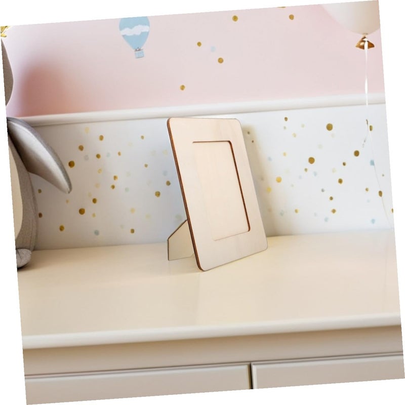 5pcs Unfinished Wood Photo Frames Blank Craft Wooden Frames for DIY Projects Medium and Small Sizes Standing Desk Display for Home Decor - Image 5