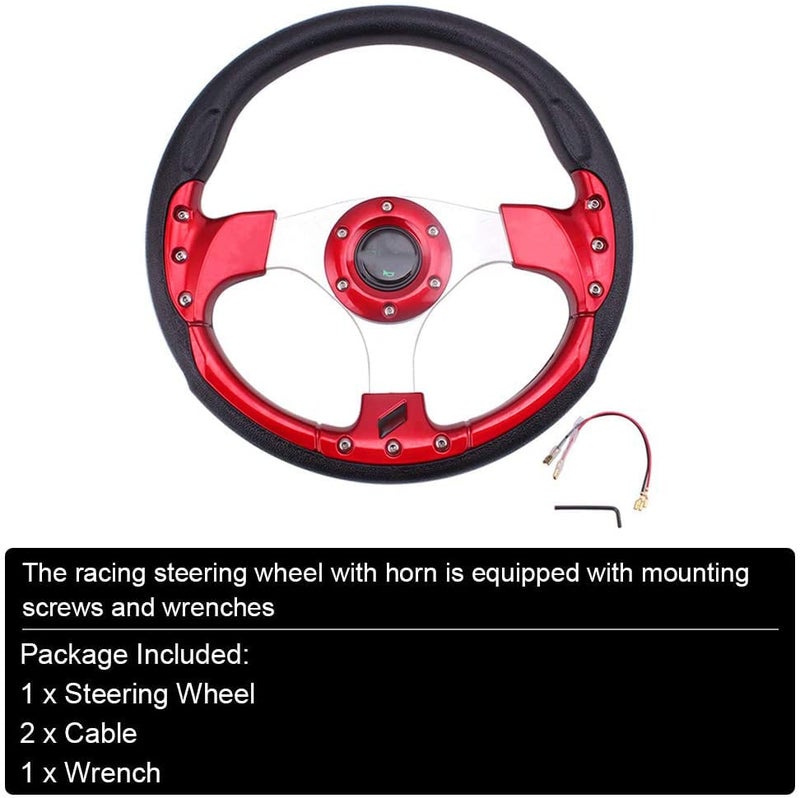 XZRTZ UniV-ersal Racing Steering Wheel Quick Release for Car Sport Drifting Steering Wheel Pu Leather and Aluminum Spokes with Horn Button - Image 5