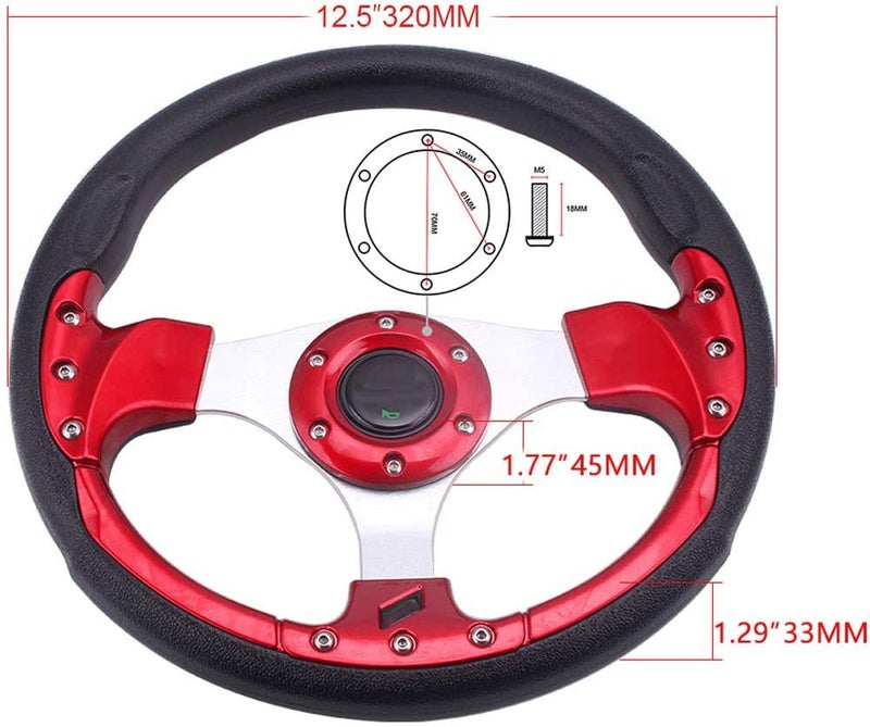 XZRTZ UniV-ersal Racing Steering Wheel Quick Release for Car Sport Drifting Steering Wheel Pu Leather and Aluminum Spokes with Horn Button - Image 2