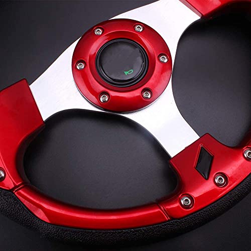 XZRTZ UniV-ersal Racing Steering Wheel Quick Release for Car Sport Drifting Steering Wheel Pu Leather and Aluminum Spokes with Horn Button - Image 4