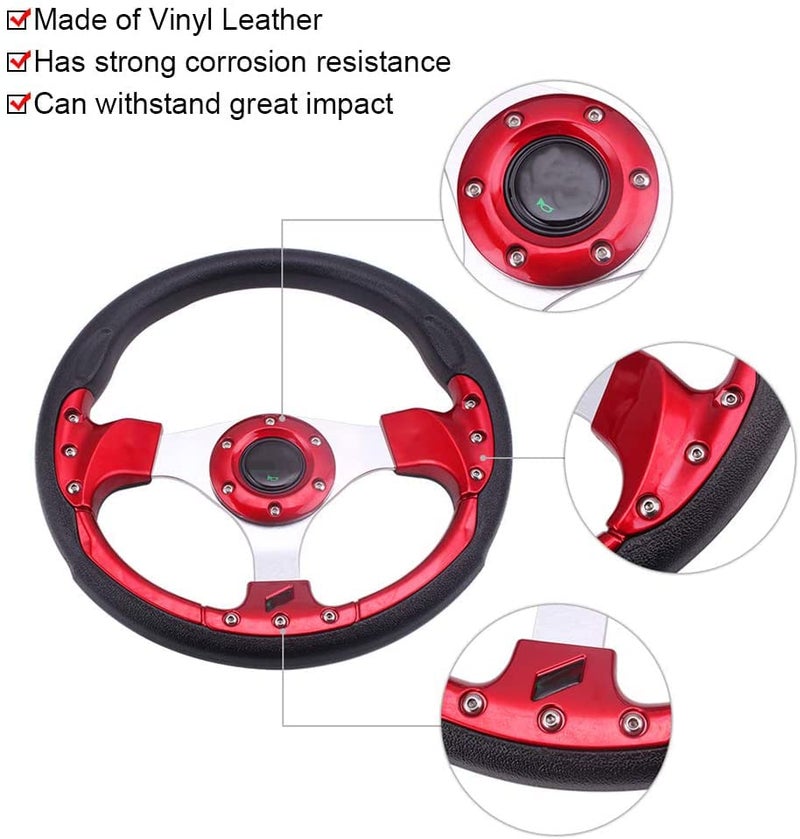 XZRTZ UniV-ersal Racing Steering Wheel Quick Release for Car Sport Drifting Steering Wheel Pu Leather and Aluminum Spokes with Horn Button - Image 3