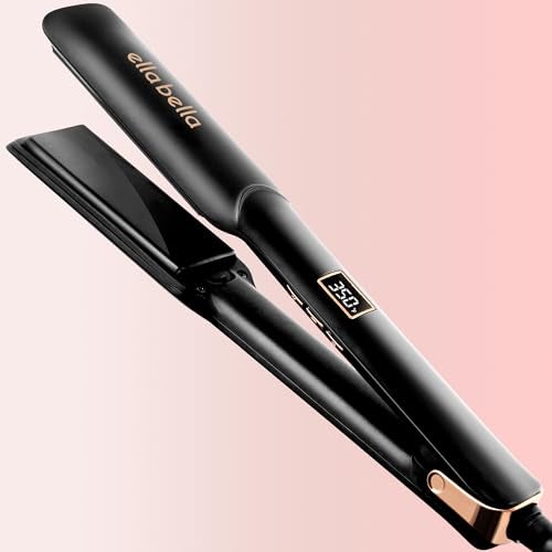 ELLA BELLA® Ceramic Flat Iron Hair Straightener • Professional Straightening Iron • Digital Display to Accurately Control Temperature • As Featured in Good Housekeeping - Image 1