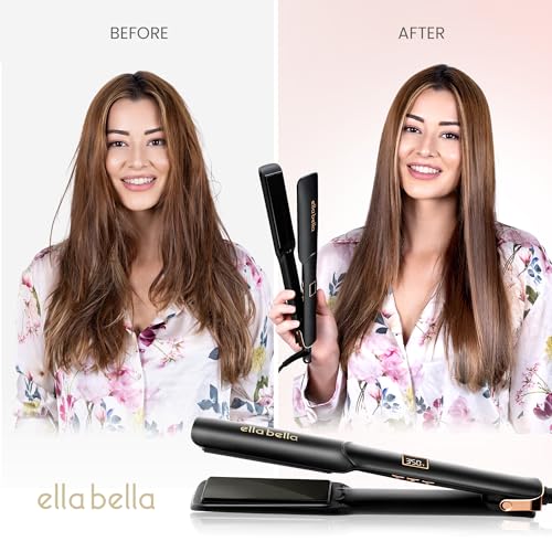 ELLA BELLA® Ceramic Flat Iron Hair Straightener • Professional Straightening Iron • Digital Display to Accurately Control Temperature • As Featured in Good Housekeeping - Image 2