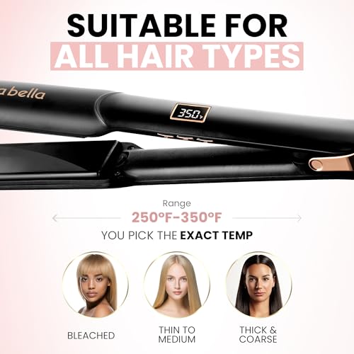 ELLA BELLA® Ceramic Flat Iron Hair Straightener • Professional Straightening Iron • Digital Display to Accurately Control Temperature • As Featured in Good Housekeeping - Image 5