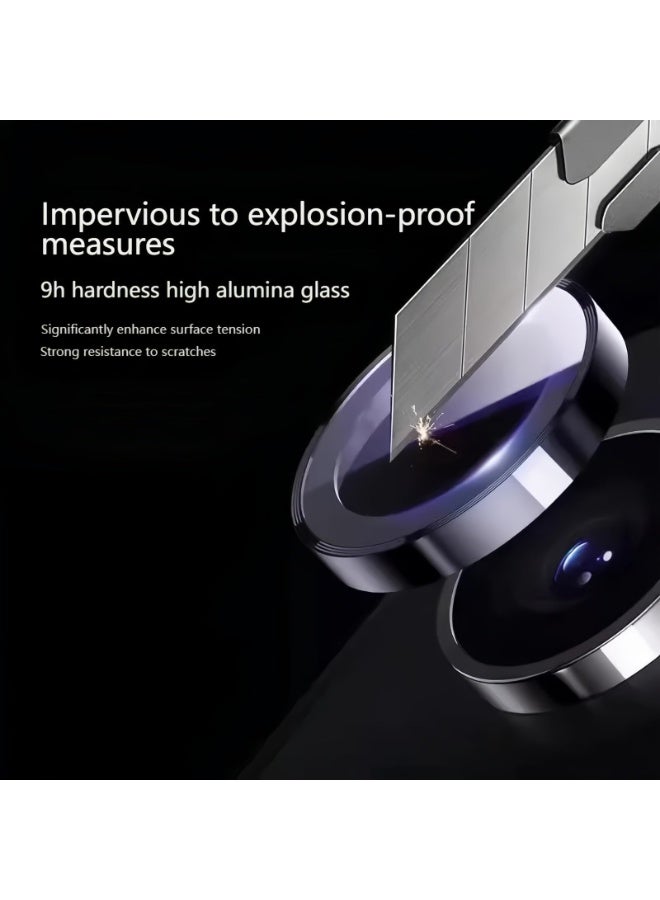 General Compatible with Redmi  Camera Lens Protector, 9H Tempered Glass Camera Cover Protector Metal Individual Ring for K80 Pro  - Image 3
