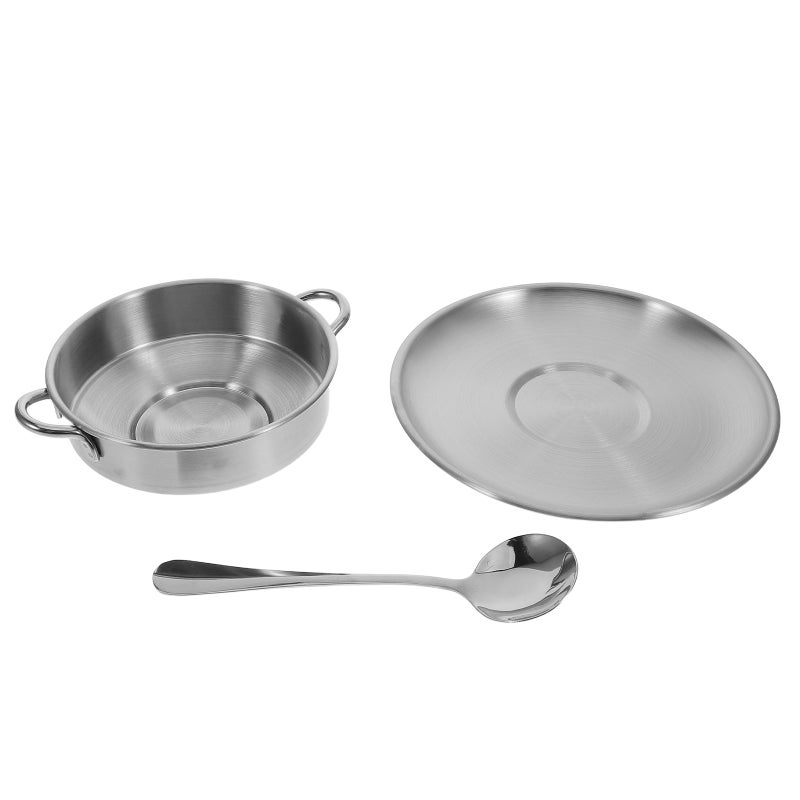 1-Set Ice Cream Bowls: Stainless Steel Dessert Dishes with Saucer Spoon - Retro Coffee Serving Cup for Latte Tea Shakes Sundaes - Image 5