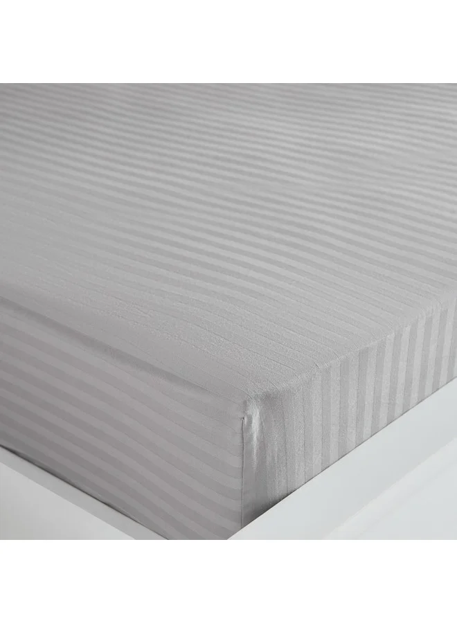 Home Box Hamilton Satin Stripe Super King Fitted Sheet 200 x 200 x 36 cm