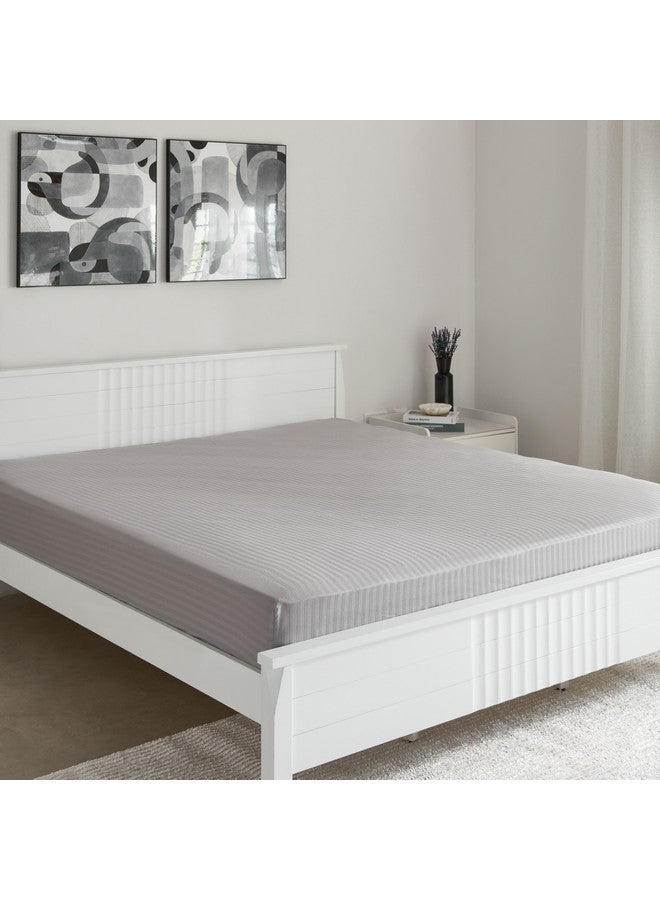 Home Box Hamilton Satin Stripe Super King Fitted Sheet 200 x 200 x 36 cm - Image 1