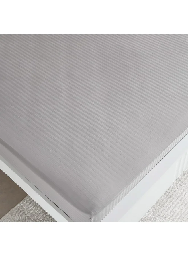 Home Box Hamilton Satin Stripe Super King Fitted Sheet 200 x 200 x 36 cm