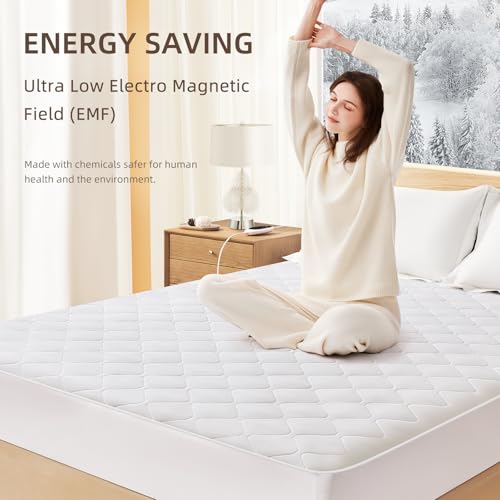 Caperia Heated Mattress Pad Quilted Multizone electric mattress pad Individual Body and Feet Bed Warmer 9 Heat Settings, 1-12 Hours Auto Off, Deep Pocket, Fast Heating, Machine Washable Twin 39''x75'' - Image 5
