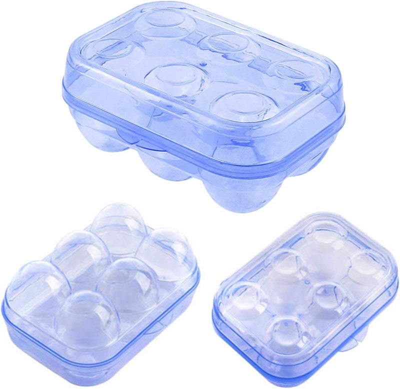 YOHA Clear Egg Storage Box Delicate 6 Girds Egg Dispenser Holder Case Refrigerator Crisper Camping Picnic Travel Portable Egg Carriage,Blue-6 - Image 5