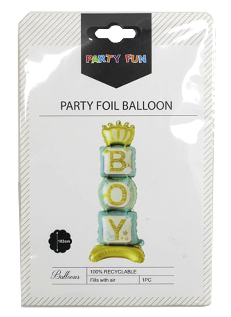 بارتي فن إنه بالون رقائق الصبي 36 "1 قطعة / بطاقة اللون الأزرق - Image 2