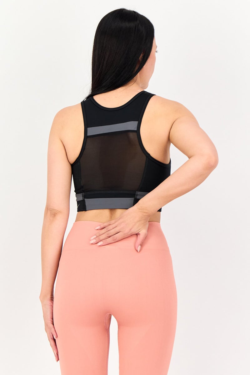 Nike Women Brand Logo Lightly Padded Training Bra, Black - Image 3