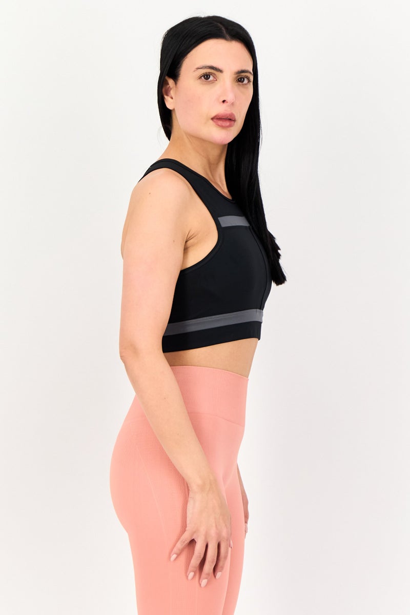 Nike Women Brand Logo Lightly Padded Training Bra, Black - Image 2