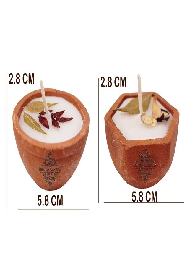 ThirteenKcanddle مجموعة شموع من الطين المحروق من ثيرتينك كاندل مع زهور مجففة، شموع معطرة مصنوعة يدويًا للمنزل | ديكور - Image 4