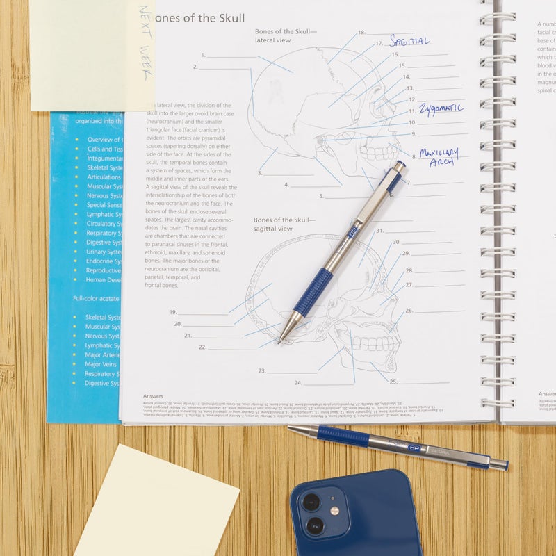 Zebra Pen F-301 Ballpoint Blue Ink Fine Point 0.7mm Pen, Easy-Glide Ink, Stainless Steel Retractable, Non-Slip Grip, Professional Design, Ideal for Office, Journal and Planner Use, 2-Pack (27122) - Image 4