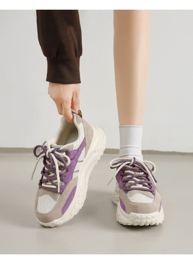 ZHR Tire Sole Women's Casual Shoes Women's Sneakers Autumn Height-increasing Thick Sole Platform Shoes Dad Shoes Women's Shoes - Image 1