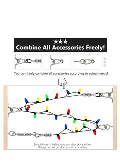 Generic String Light Hanging Kit with 250 Ft Nylon Coated Stainless Steel 304 Wire Rope String Light Cable with Turnbuckles and Hooks for Patio Outdoor and Backyard Lighting Accessories  - Image 4