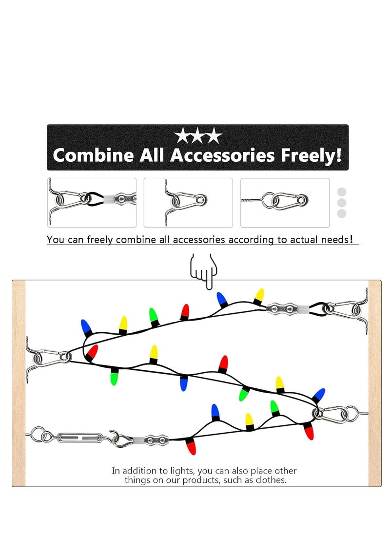 Generic String Light Hanging Kit with 250 Ft Nylon Coated Stainless Steel 304 Wire Rope String Light Cable with Turnbuckles and Hooks for Patio Outdoor and Backyard Lighting Accessories  - Image 4
