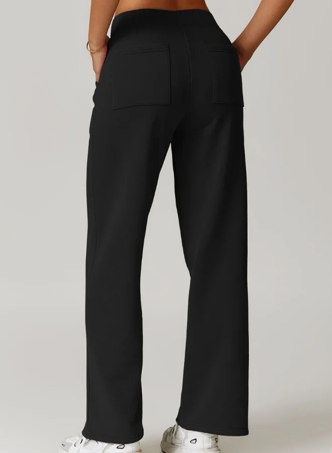 KAWN.YOGA Womens Mid Waist Oversized Wide Leg Joggers