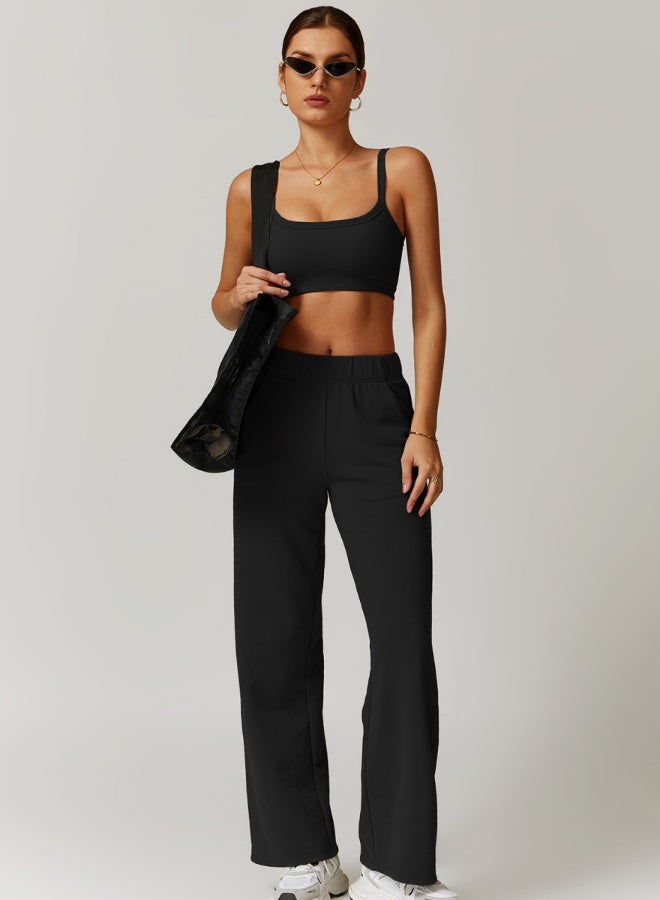 KAWN.YOGA Womens Mid Waist Oversized Wide Leg Joggers  - Image 5