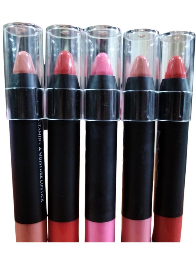 Lip Stick 5 Colors Set for Girls With Lip Balm And Protection From Cracks - Image 1