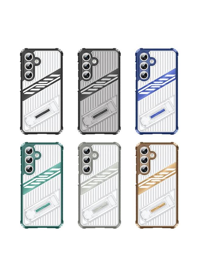 erorex Case For Samsung Galaxy S24 / S25 5G Plating Holder PC Hybrid TPU Phone Case - Image 2