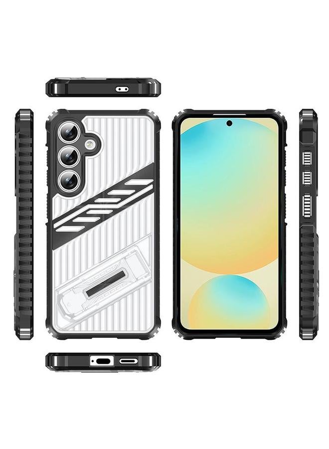 erorex Case For Samsung Galaxy S24 / S25 5G Plating Holder PC Hybrid TPU Phone Case - Image 3