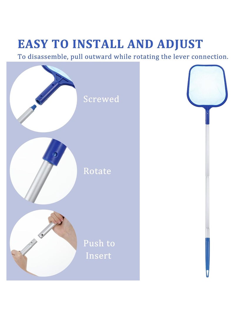 شبكة الهبوط على سطح بركة السباحة مع أقسام قابلة للتعديل في 3 أقسام، شبكة تنظيف بركة السباحة، وسبا، والطحالب والبركة - Image 3