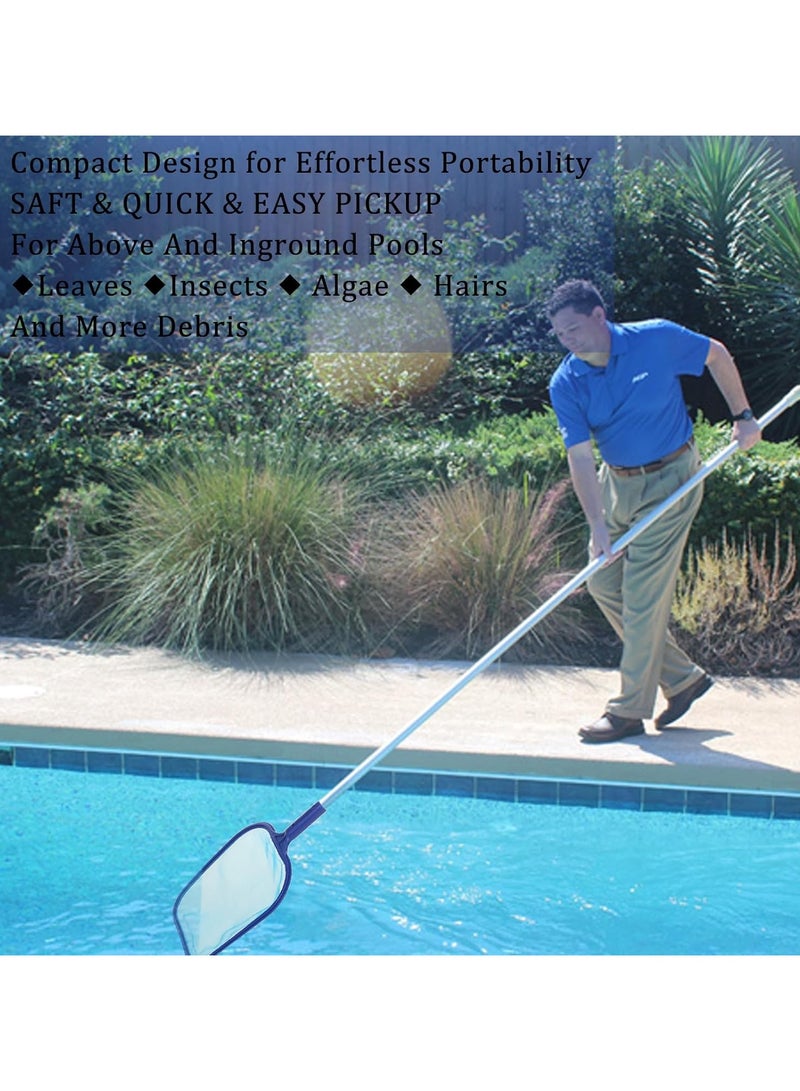 شبكة الهبوط على سطح بركة السباحة مع أقسام قابلة للتعديل في 3 أقسام، شبكة تنظيف بركة السباحة، وسبا، والطحالب والبركة - Image 5